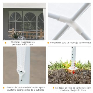 Carpa para eventos gazebo laterales desmontables