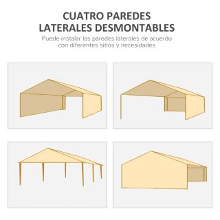Carpa para eventos gazebo laterales desmontables