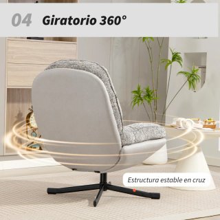 Poltrona girevole moderna grigia e nera
