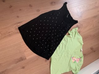 Lote 2 camisetas manga corta, una negra,otra verde