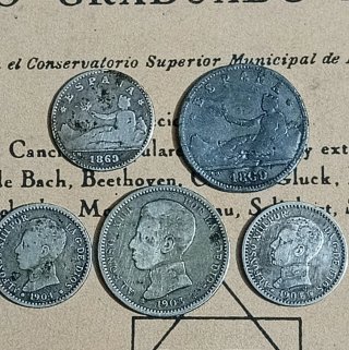 Lote monedas historicas España.