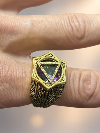 Anel Fluorite Arco-Íris | Proteção, Equilíbrio