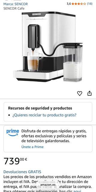 Cafetera Superautomática Sencor SES 9210WH