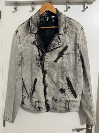 Chaqueta Biker Efecto Lavado Acid Wash