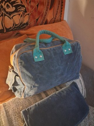 Mala Oilily Vintage em Bombazina Azul