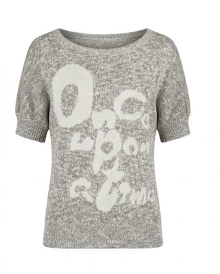 Jersey fino lana gris y blanco Talla S