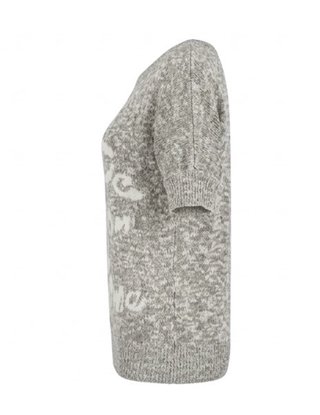 Jersey fino lana gris y blanco Talla S