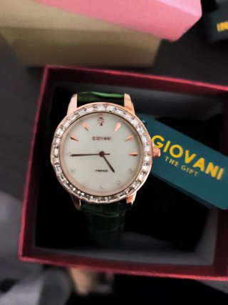 Reloj Giovani Mujer Oro Rosa y Verde
