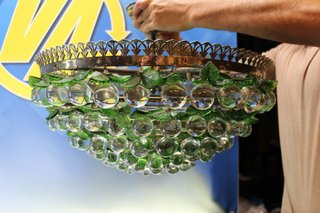 Lámpara de techo cristal de Murano, 5 luces. Años 60.