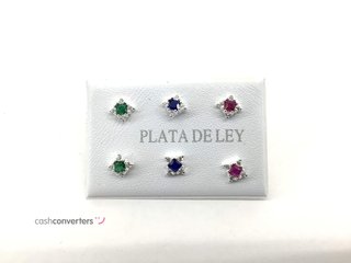 pendientes plata 925mm con piedra con circonita