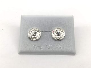 pendientes plata 925mm con piedra con circonita