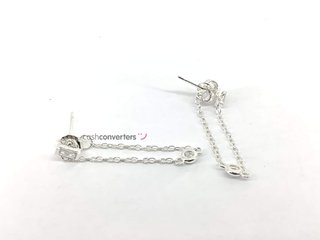 pendientes plata 925mm con piedra con circonita