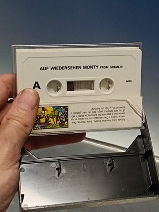 videojuego casete, cassette AUF WIEDERSEHEN MONTY - ERBE - Gremlin - MSX