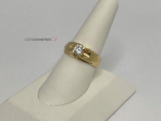 anillo oro 18k con piedra con circonita