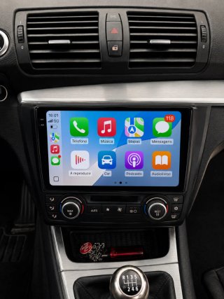 Rádio BMW E81 E82 E87 E88 Android + GPS + Carplay