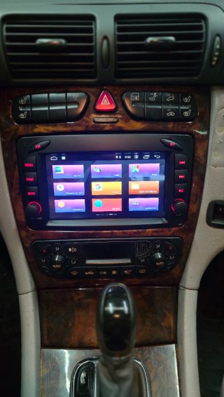 Rádio Mercedes W203/W209 Android + GPS + Carplay