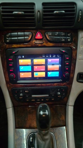 Rádio Mercedes W203/W209 Android + GPS + Carplay