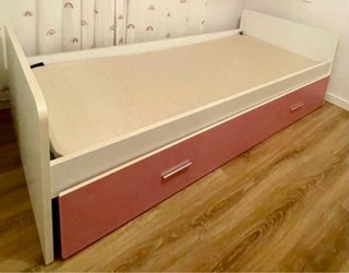 Cama Nido Blanca y Rosa