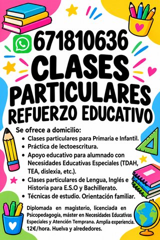 Clases particulares y refuerzo educativo Huelva