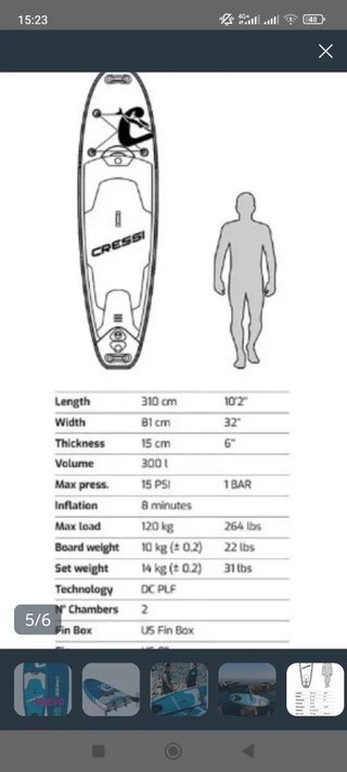 ☸️Tabla Paddle Surf Cressi Fluid
