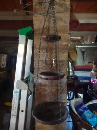Estantería colgante madera y metal