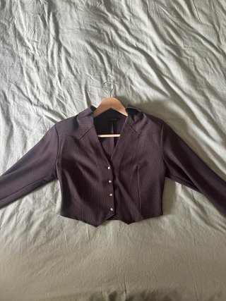 Camisa Crop Zara Marrón