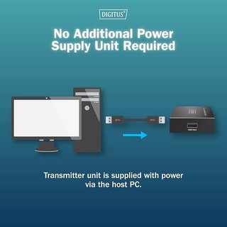 DIGITUS Extensor USB 2.0 150m Red Cat 6 HUB USB-A