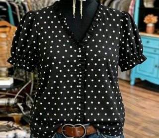 Blusa Negra con Lunares