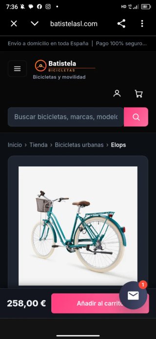 Bicicleta de Paseo Azul con Cesta