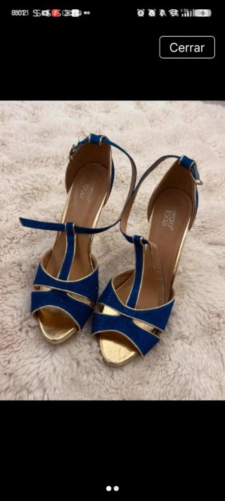 Sandalias Sergio Todzi Azules y Doradas Talla 38