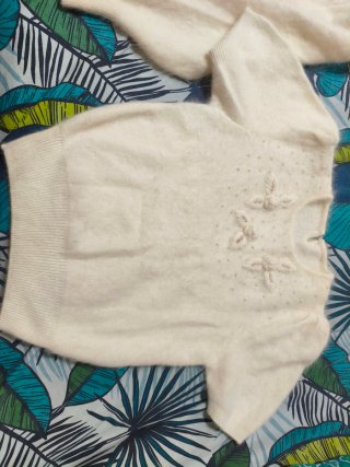 Conjunto Jersey y Chaqueta de Angorina blanca