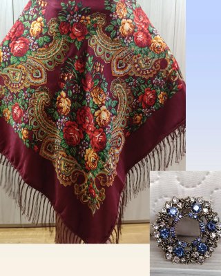 Mantón traje regional Baturra flores