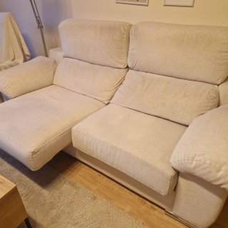 Sofá 2 plazas beige tela