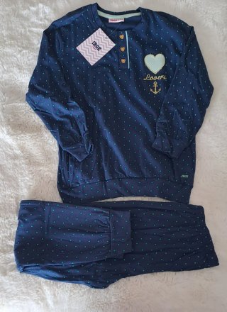 Pigiama Irge Blu a Pois 5/6 Anni