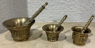Set de 3 Morteros de Latón