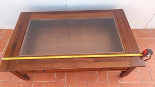 Mesa de centro madera y cristal