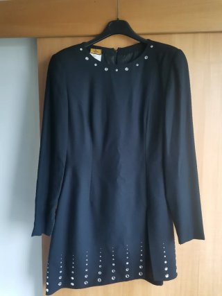 Abito vintage Fendi 365 nero con strass