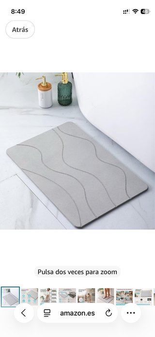 Alfombra de Baño de Diatomita Gris