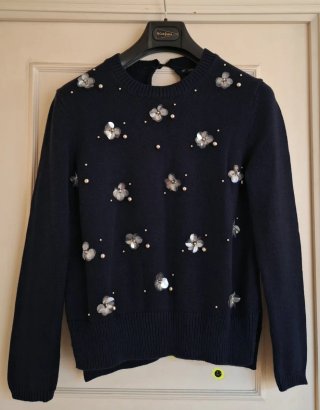 Jersey Zara azul con flores