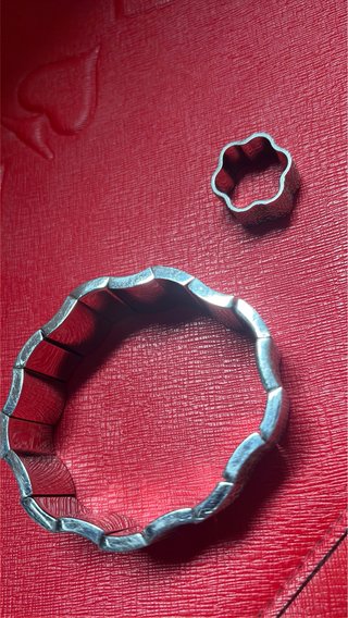 Conjunto de Pulsera y Anillo Plateados