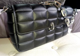 Bolso de Fiesta Negro Acolchado