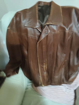 Cazadora de piel marrón Talla 3XL