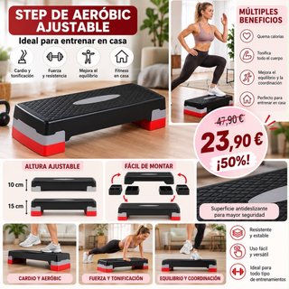Step Aeróbic Ajustable Banco Ejercicios