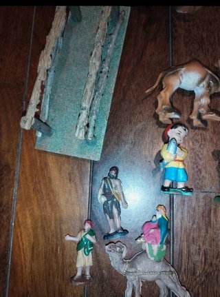 Lote antiguas figuras de belén años 60-70.