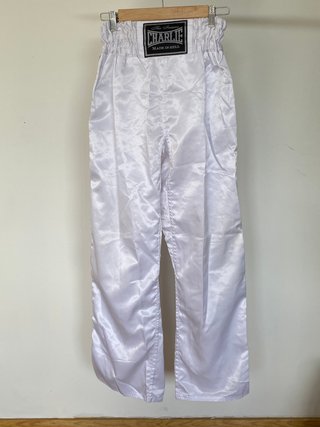 Pantalón boxeo Charlie blanco satinado