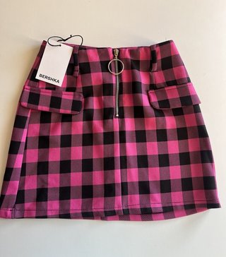 Falda de cuadros Bershka