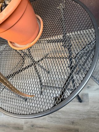 Conjunto mesa y 2 sillas terraza metal