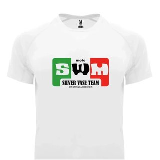Camiseta SWM Moto Silver Vase Team 1976