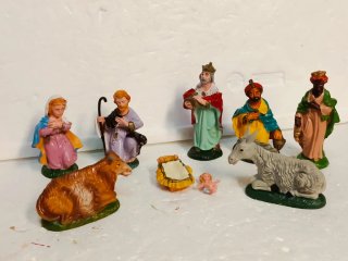 Set di 9 statuine per presepe