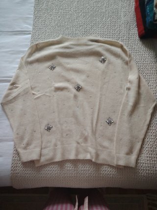 Jersey Beige Zara con Pedrería